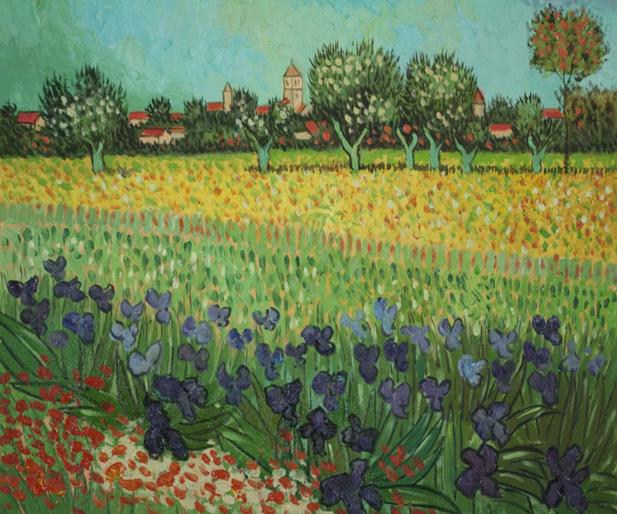 View of Arles with Irises - Van Gogh Painting On Canvas